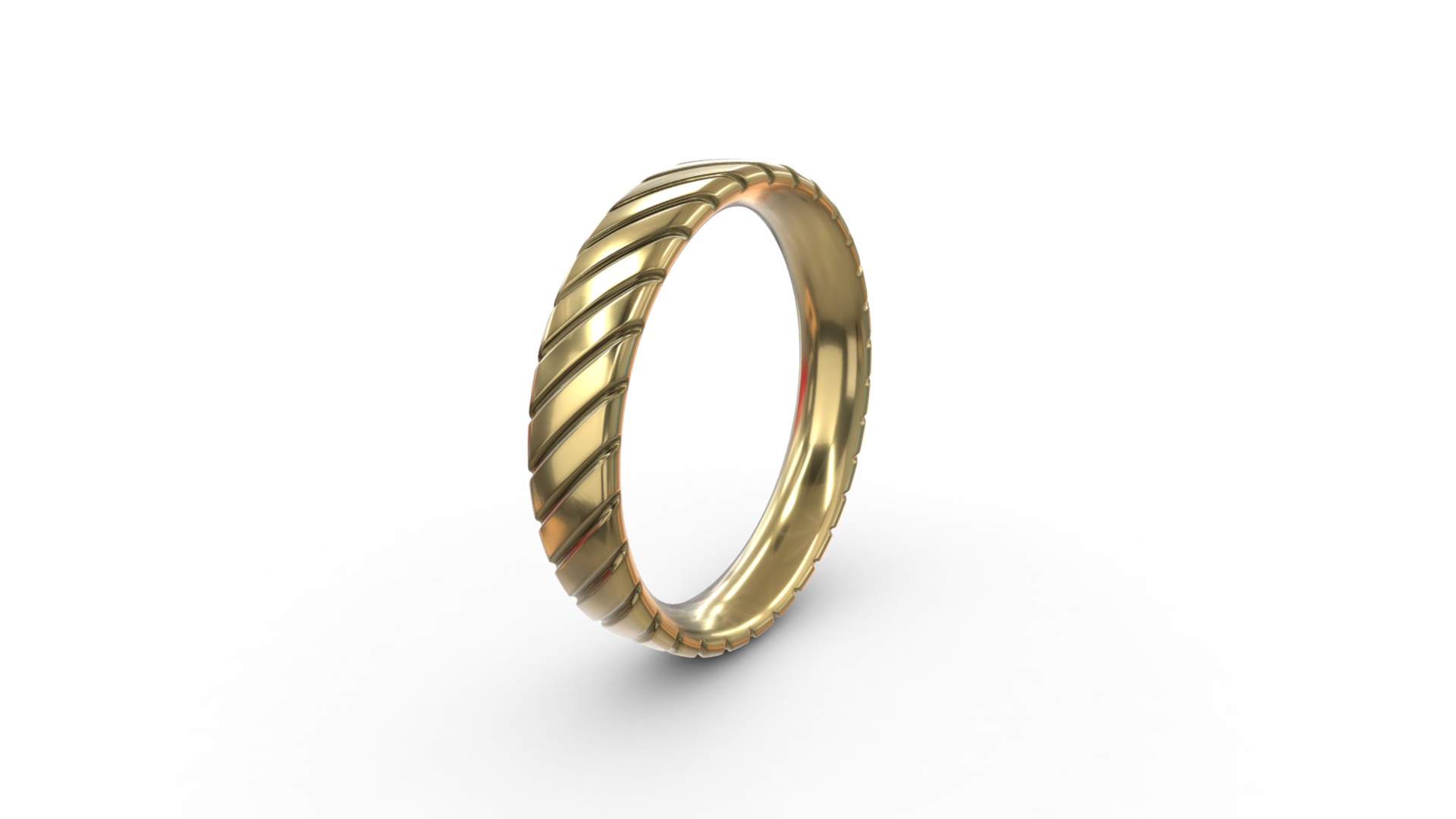 3D model Scratch Comfort Ring - This is a 3D model of the Scratch Comfort Ring. The 3D model is about a gold ring with a diamond.