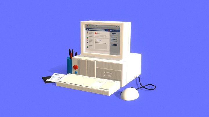Free_Y2k PC Computer 3D Model