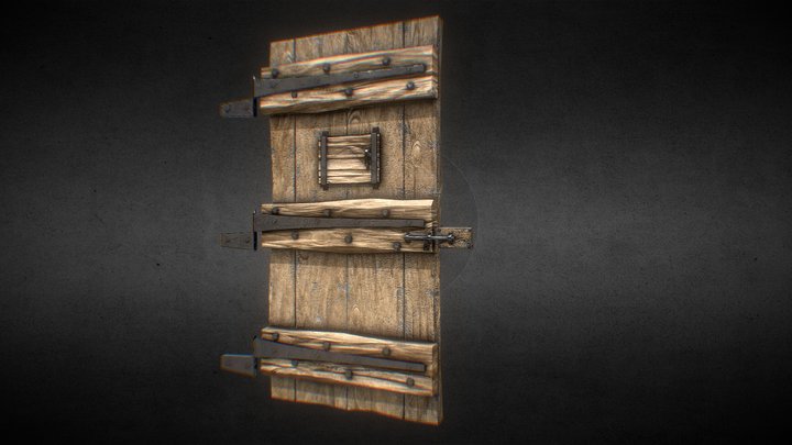 Wooden jail door 3D Model