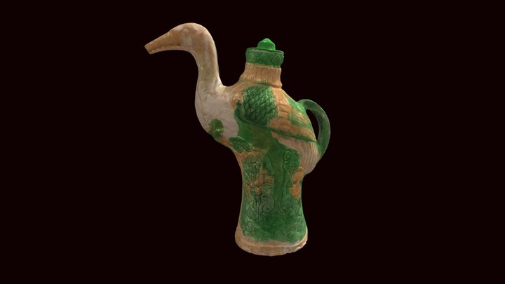 華南三彩鶴型水注 3D Model