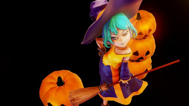 はっぴー　はろうぃん　うぃっち　HAPPY!HalloweenWitch 3D Model