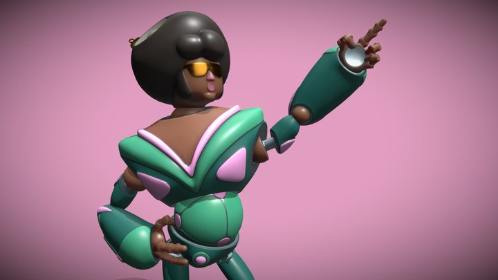70's Disco Robot Toy 3D Model