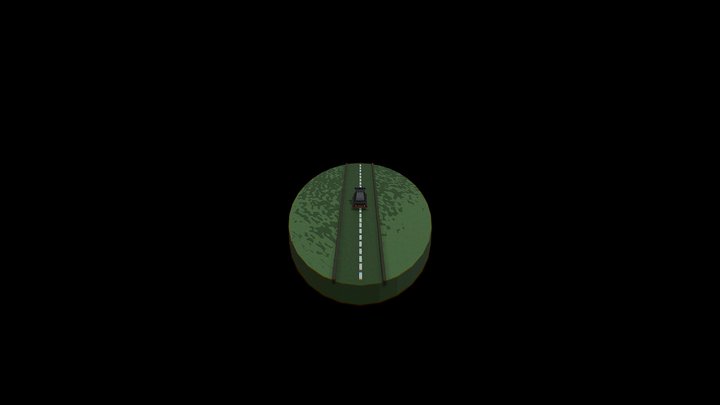 Car on the Road 3D Model