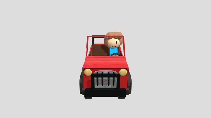 john victor driving a jeep 3D Model