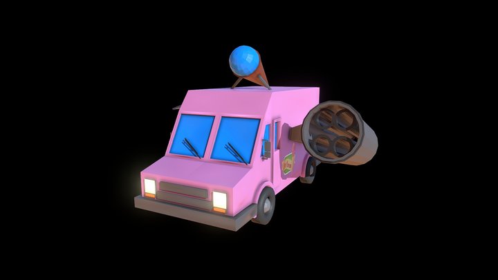 Rocket ice cream wagon 3D Model