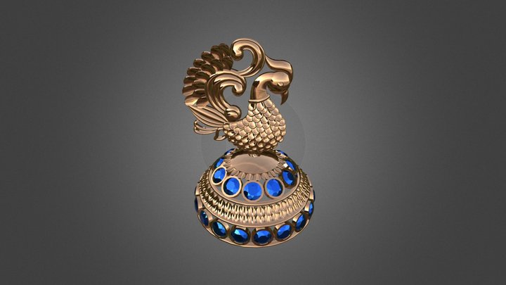 Beautiful Traditional Indian Earing Design 3D Model