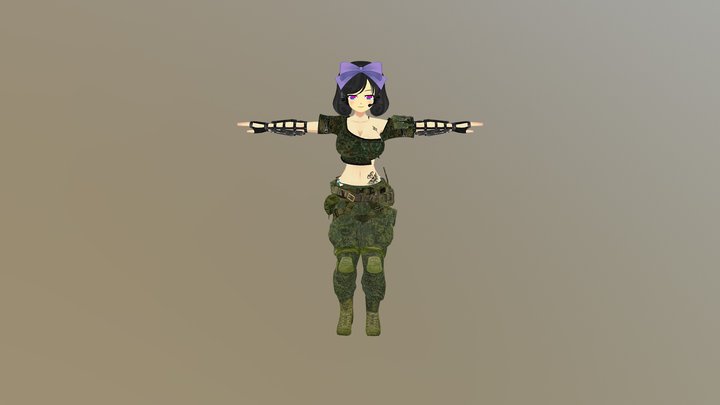 Аниме солдат для VRCHAT – Free 3D Model STL