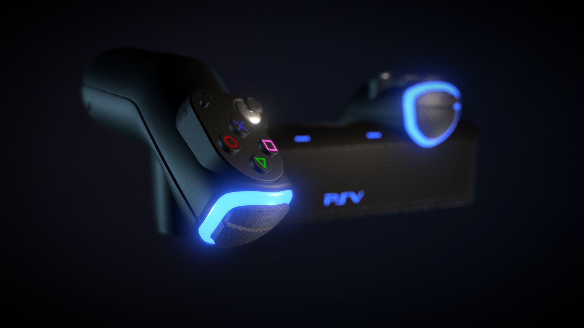 3D model Playstation Controller - This is a 3D model of the Playstation Controller. The 3D model is about a video game controller.