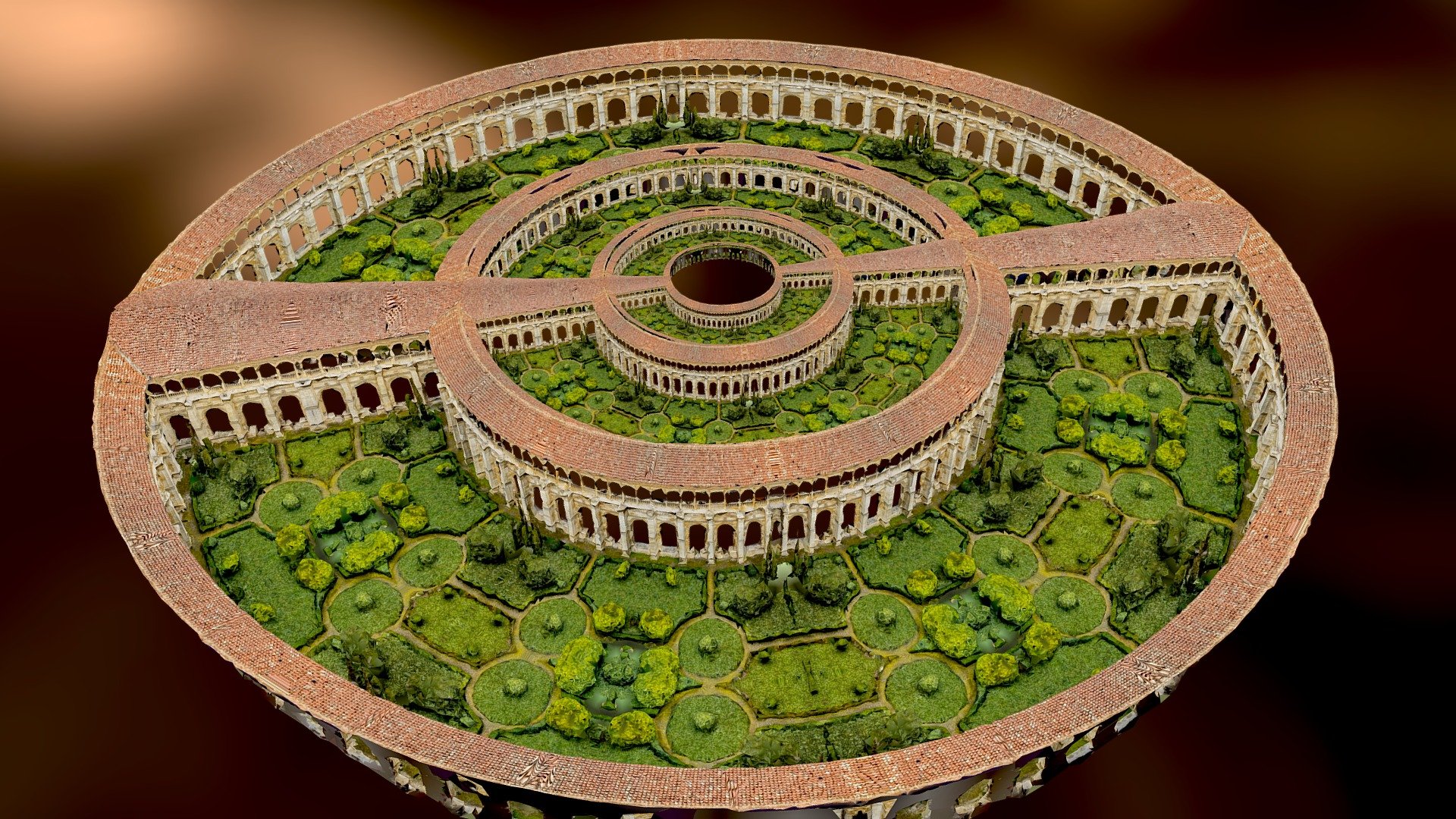 Concentric garden cloister photogrammetry scan