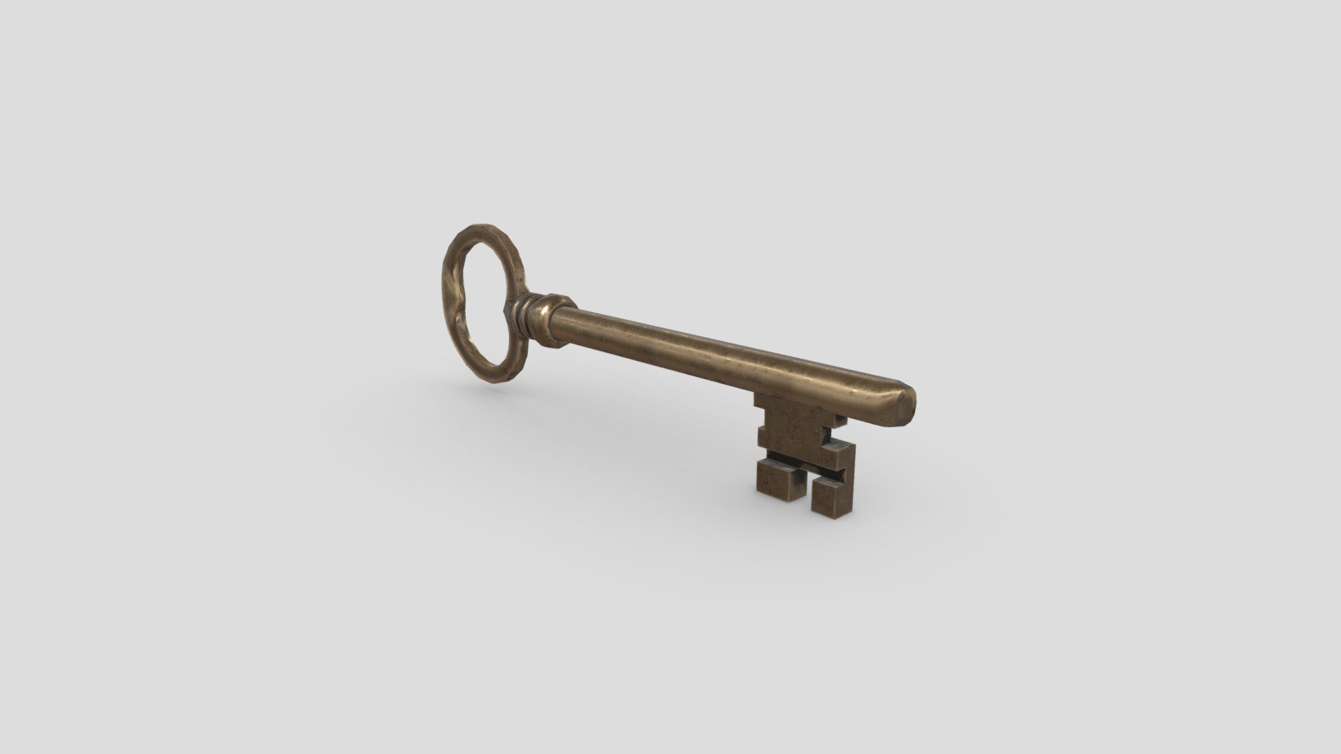 Old metal bronze Key Buy Royalty Free 3D model by assetfactory