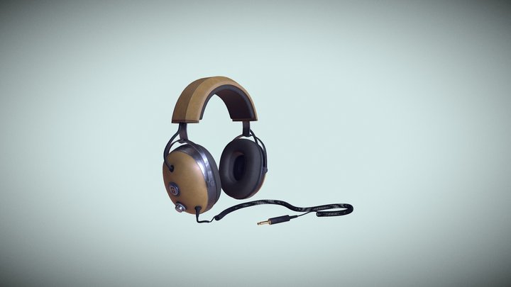 Vintage Headphones 3D Model