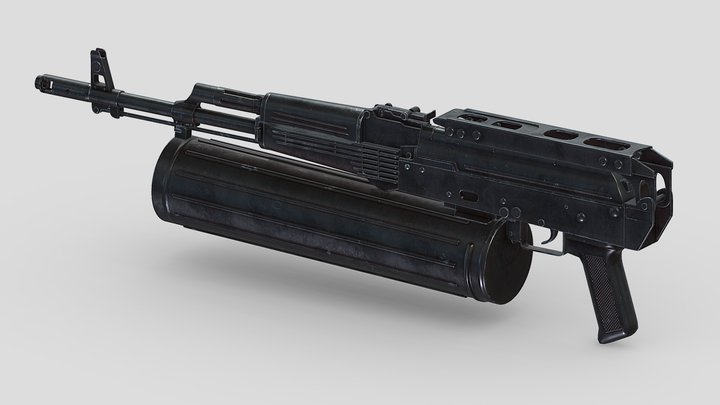 AK-74 PP-19 Bizon Low Poly PBR Realistic 3D Model