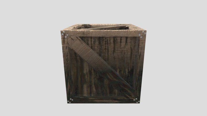 Crate PBR texture 3D Model