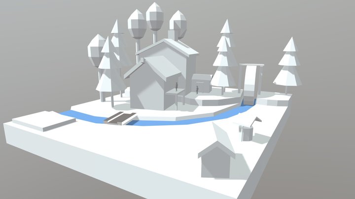 Grandma's House - Diorama and house blockout 3D Model