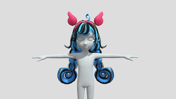 Hair FBX file prefab zepeto template 3D Item 3D Model