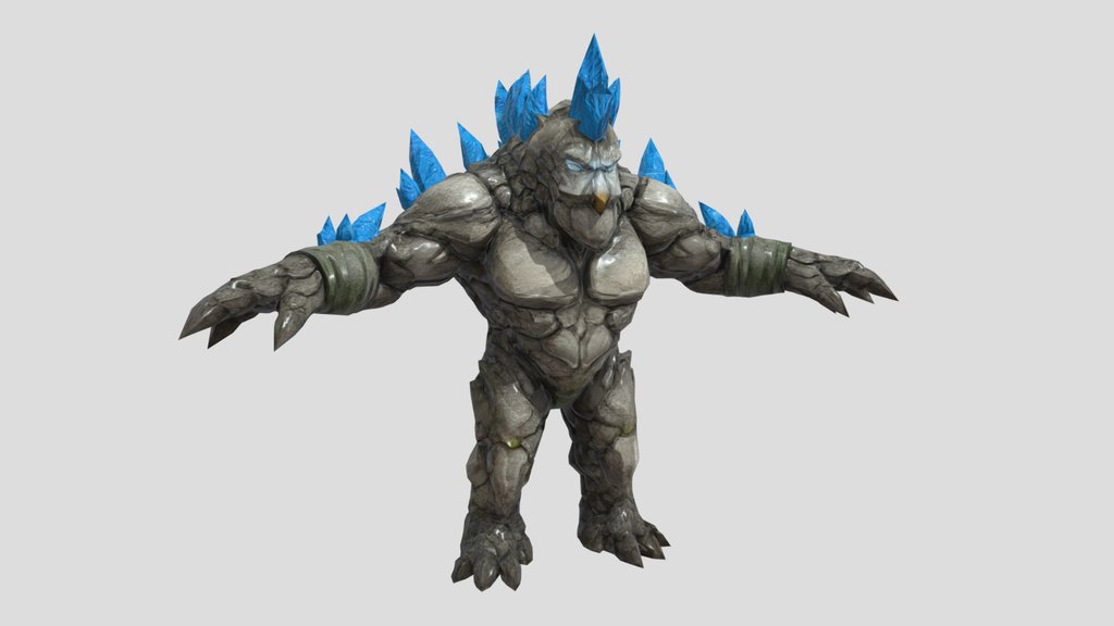 Stone and crystal guardian monster