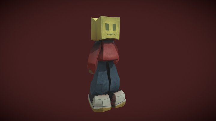 Boxhead Y2K Vibe - Handpainted Character 3D Model