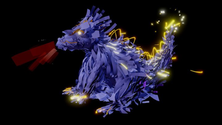 Purple Dragon 3D Model