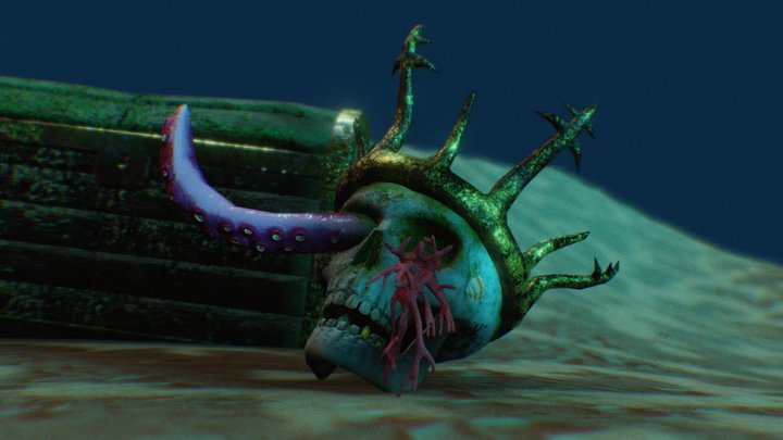 Underwater scene of the pirate king. 3D Model