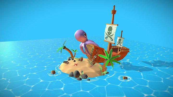 Isla pirata 3D Model