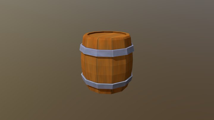 Low poly barrel 3D Model