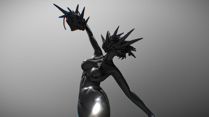 The Girl in the Microbe Mask 3D Model