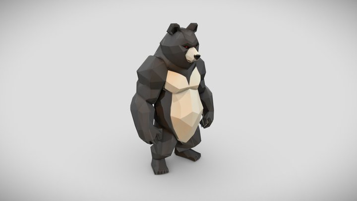 Bear handpainted lowpoly