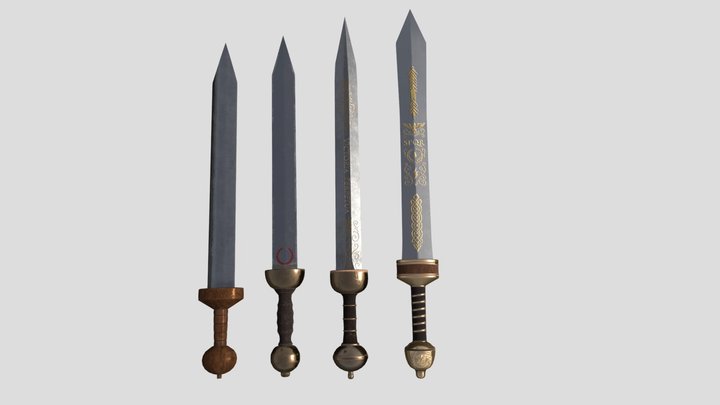 Roman Era Gladius Swords 3D Model