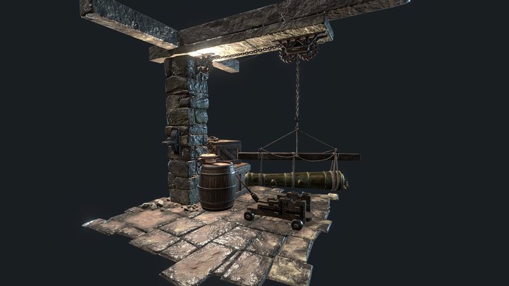 Medieval dungeon set 3D Model