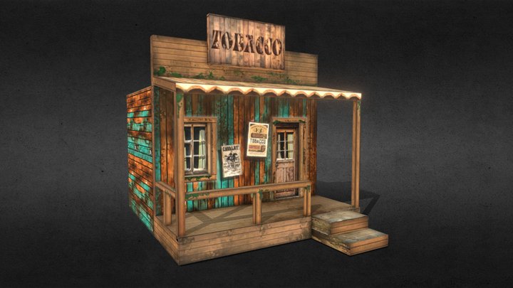 Western tobacco store. 3D Model