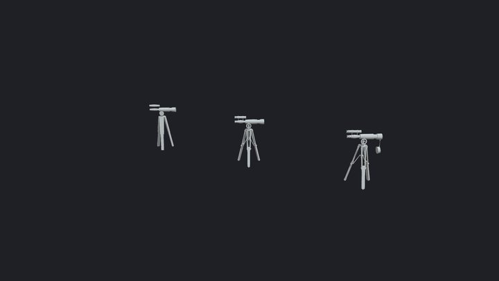 GD-VintageTelescopeBlock-SketchFab1 3D Model