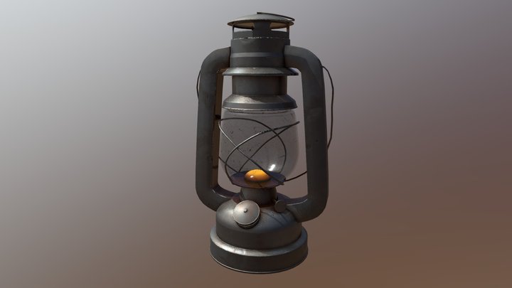 Western Oil Lantern 3D Model