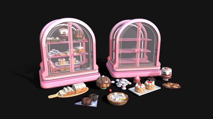 Sweet Desserts Display 3D Model