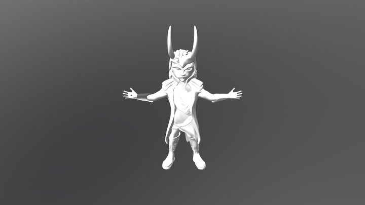 Loki cartoon white 3D Model