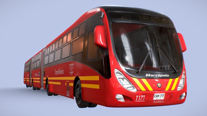 Transmilenio Bus  -  Colombian Bus 3D Model