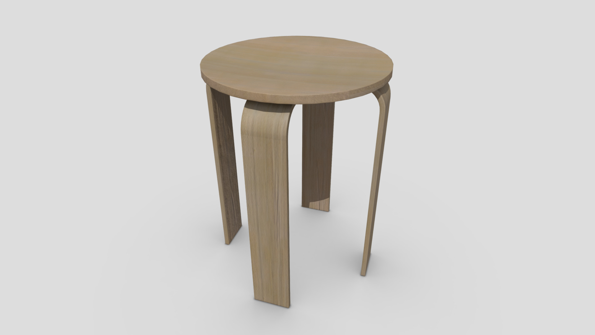 3D model Stool - This is a 3D model of the Stool. The 3D model is about a wooden stool on a white background.