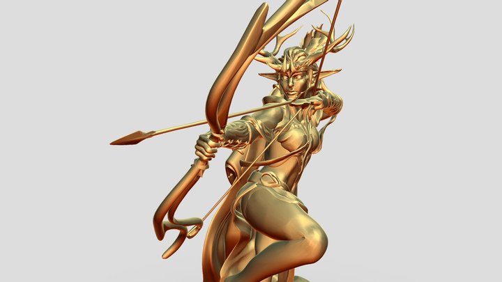 Elven-ranger-statue – Free 3D Model STL
