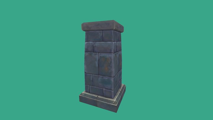 Handpainted Column 3D Model