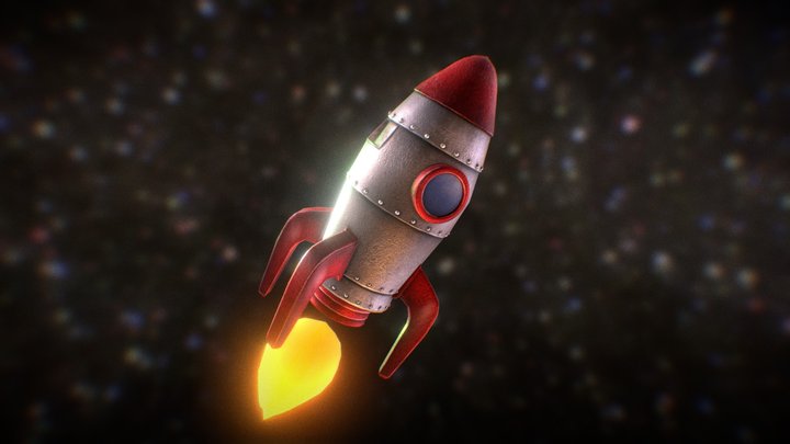 Stylised Rocket 3D Model
