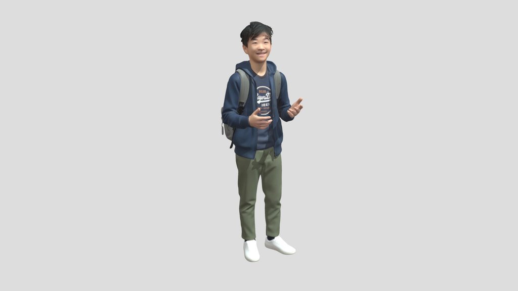 Teenage student with backpack