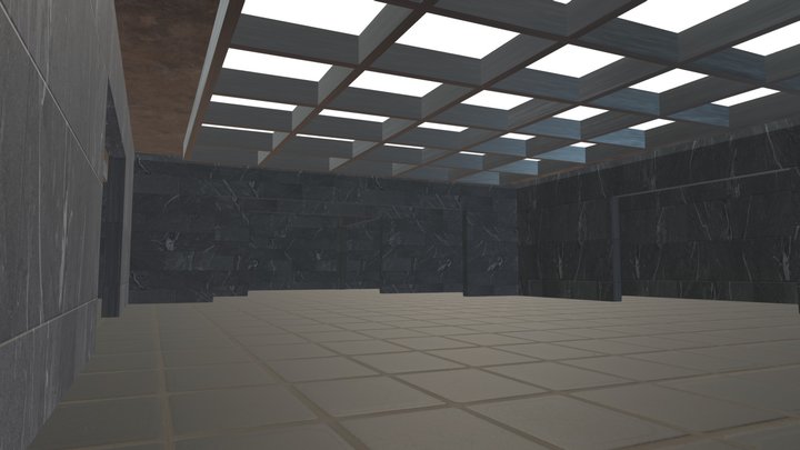 VR Art Gallery - VR Room (Dark) 3D Model