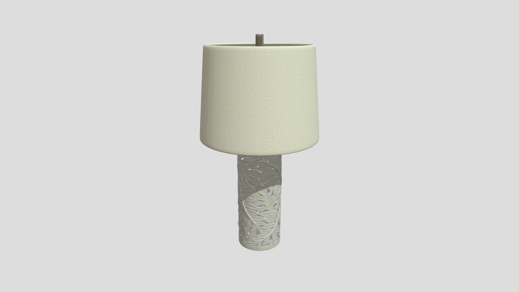 Monstera Carved Ceramic Table Lamp