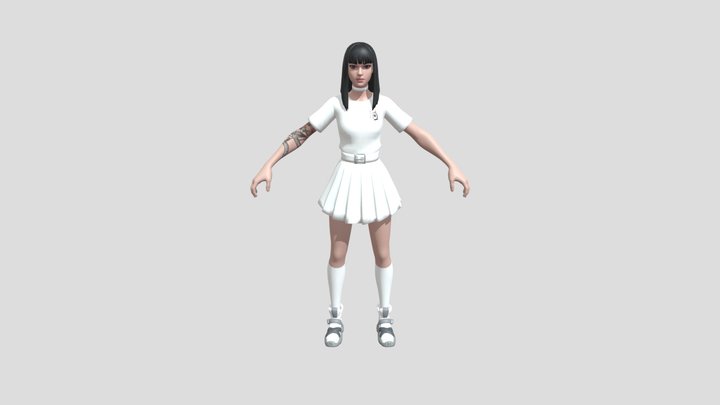 Fortnite Skin Concept WHITE CHARLOTTE 3D Model