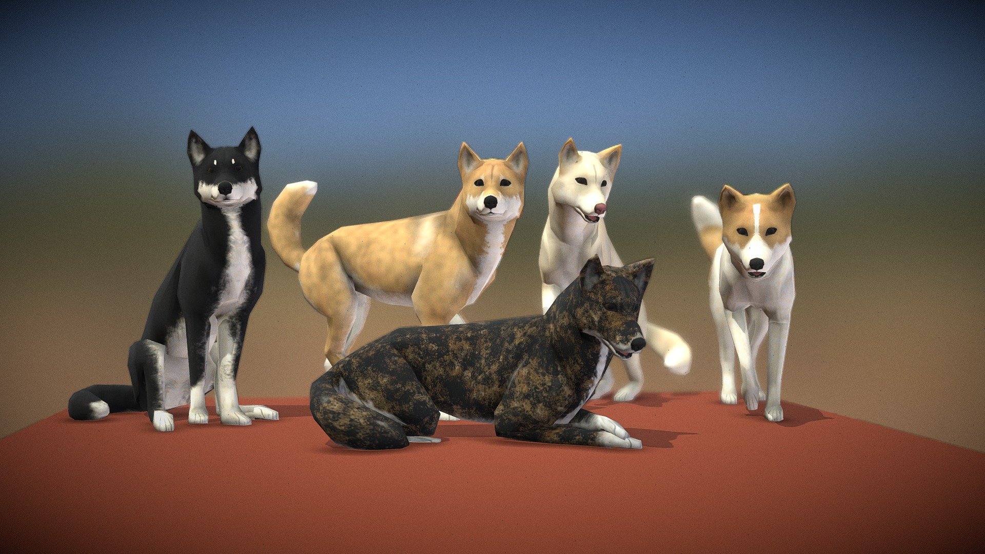 Alpine dingo coat colors - low poly - 3D model by Major (@majorgalah ...