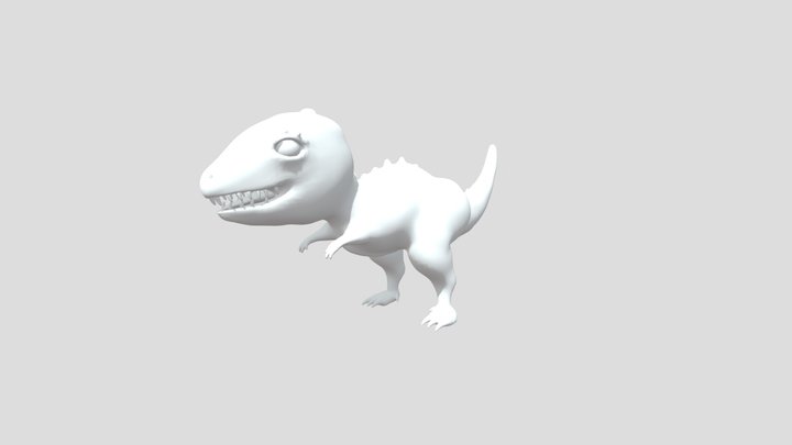 Cute Dinosaur with Retopology 3D Model