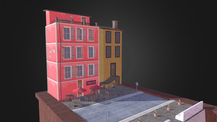 Cinque Terre City Scene - Lukas Raymaekers 3D Model