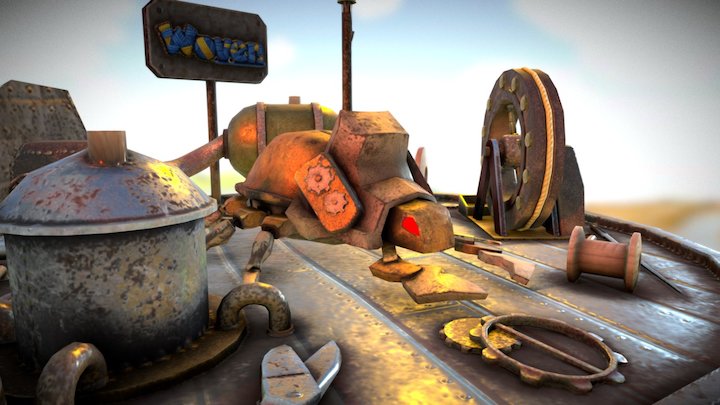 Woven - Metal Beetle 3D Model