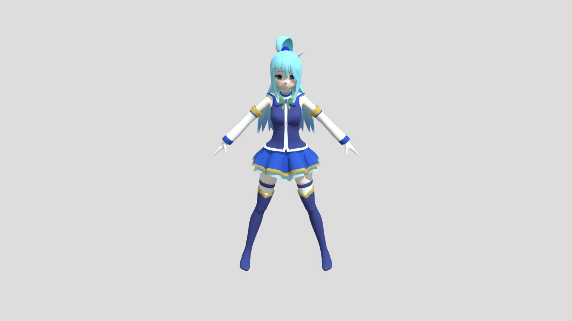 Konosuba aqua for fbx by animanpower dir0x9s - Download Free 3D model ...