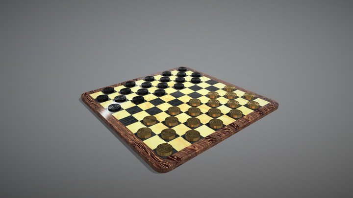 Checkers/Draughts 3D Model