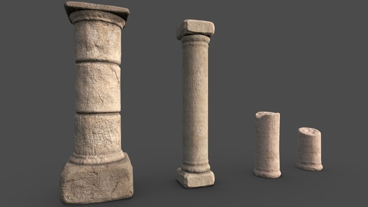 Ancient Pillars 3D Model